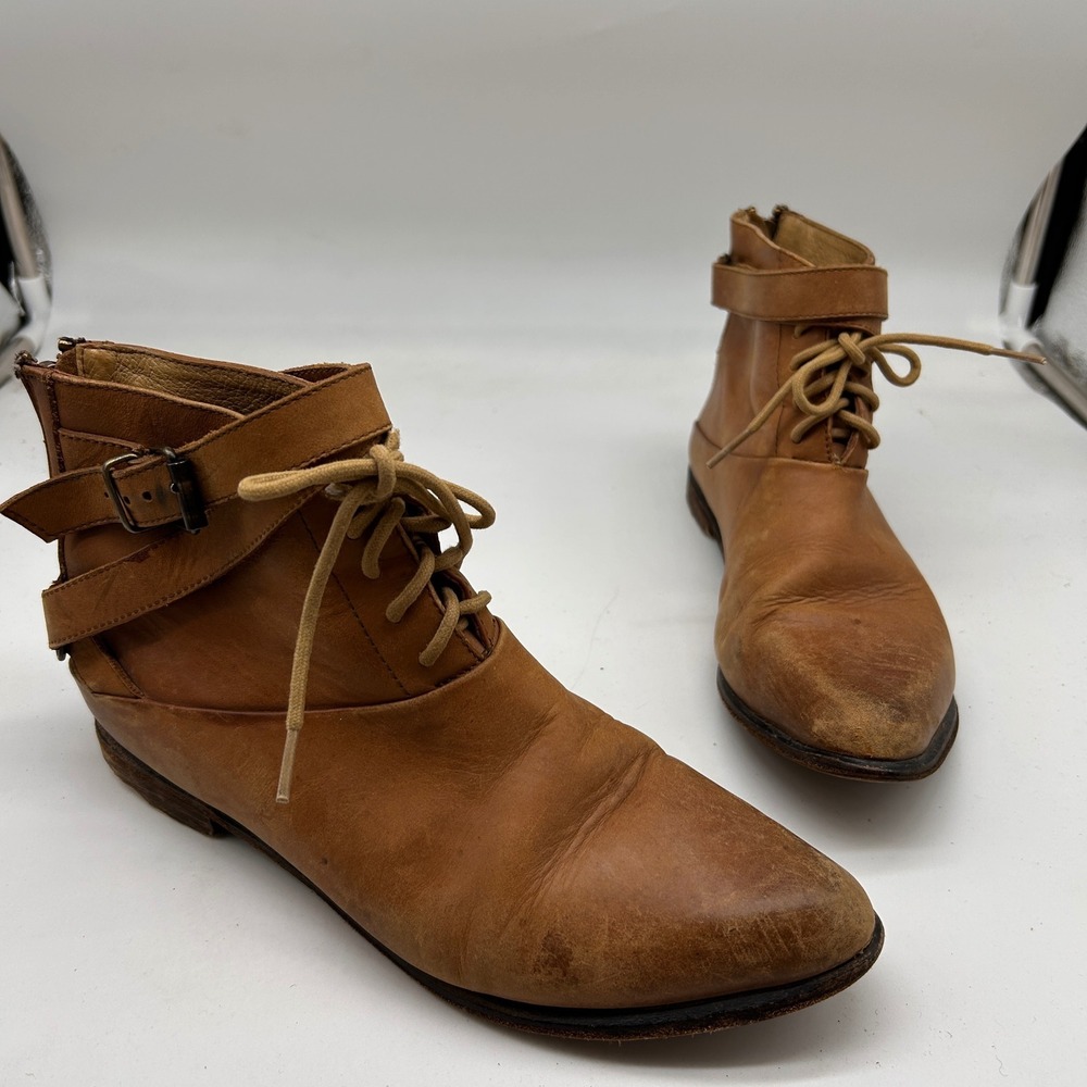 Ray Luggage Leather Lace Up Ankle Boots Rear Zip Buckle Strap Mens 7‎ Mexico